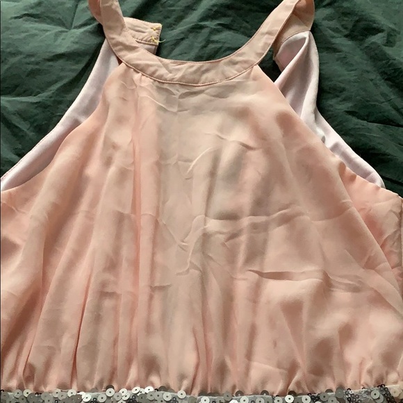 Peach Sequined Shorts  Romper NWT L - Picture 3 of 4